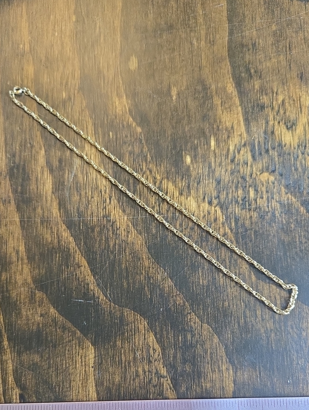 Gold Tone Rope Chain Necklace